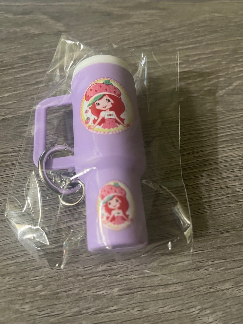 Lilac 💜  Strawberry Shortcake Mini Tumbler Keychain/ Bag Charm NIP